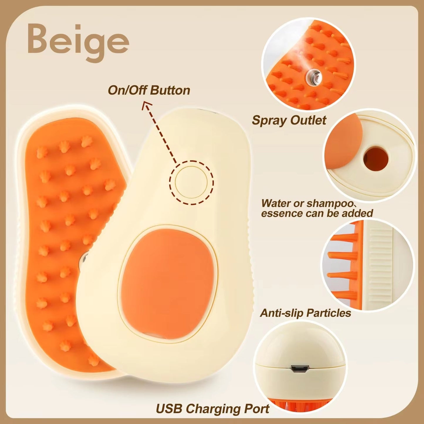 Self-Cleaning Steam Brush for Cats & Dogs