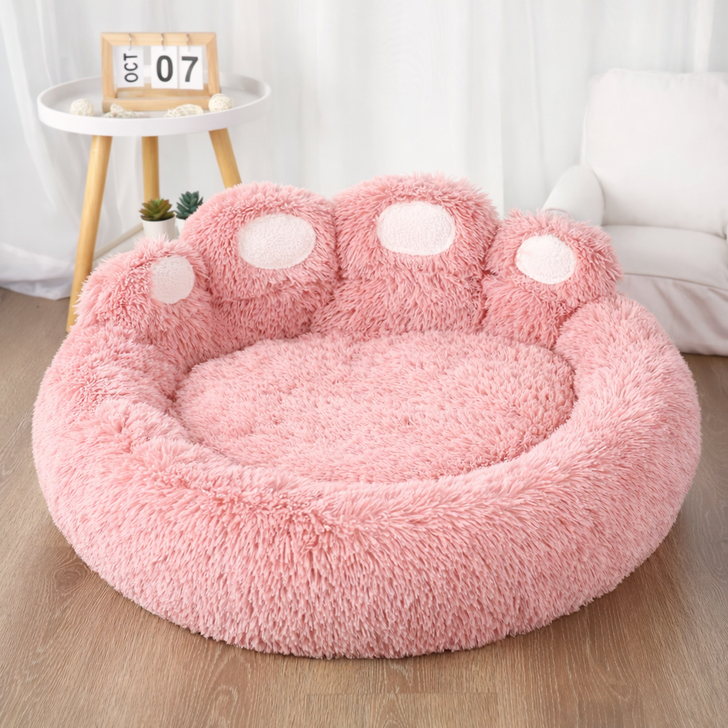 BearPaw™ Plush Cat Sofa Bed – Ultra Soft Calming Bed for Cats
