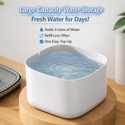 PureFlow 3L™ – Automatic Cat Water Fountain with Triple Filtration (USB Rechargeable, Ultra Quiet)