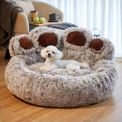 BearPaw™ Plush Cat Sofa Bed – Ultra Soft Calming Bed for Cats