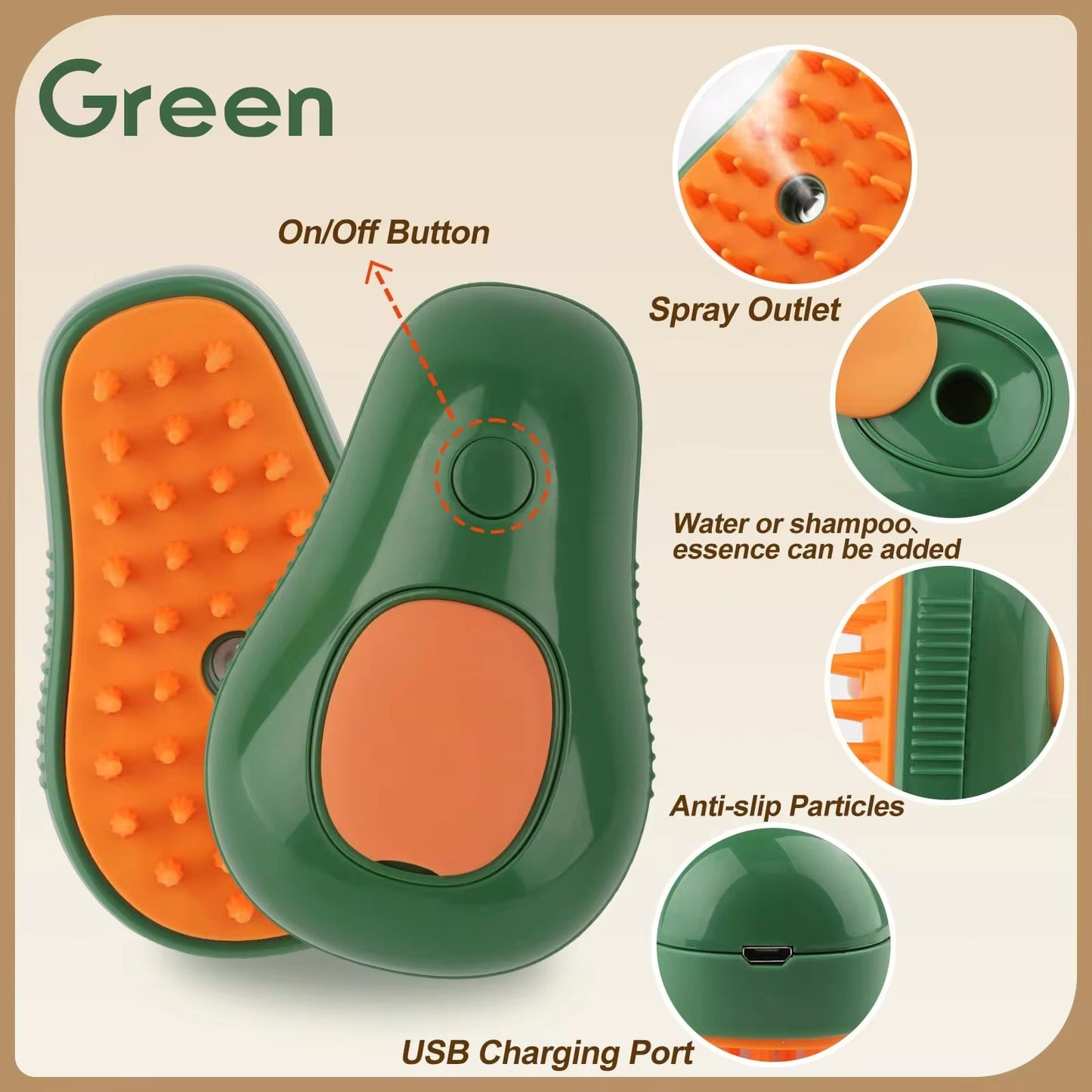 Self-Cleaning Steam Brush for Cats & Dogs