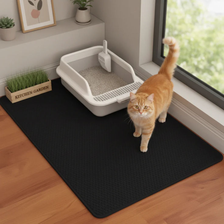 Cat Litter Trapping Mat – Anti-Scatter & Easy Clean