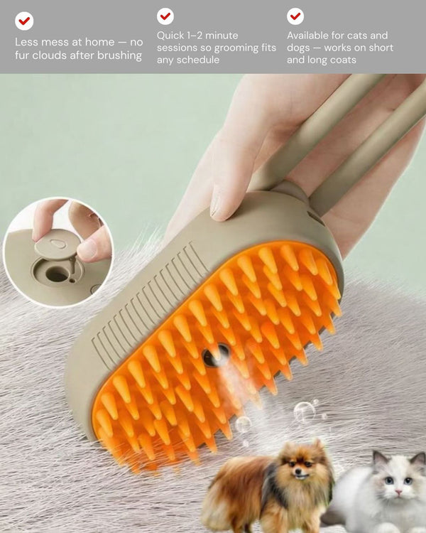 Self-Cleaning Steam Brush for Cats & Dogs